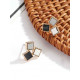 Earring in three squares with a luxurious golden frame, in consistent colors, 1 pair
