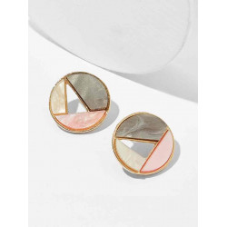 Marble circular earring in homogeneous colors