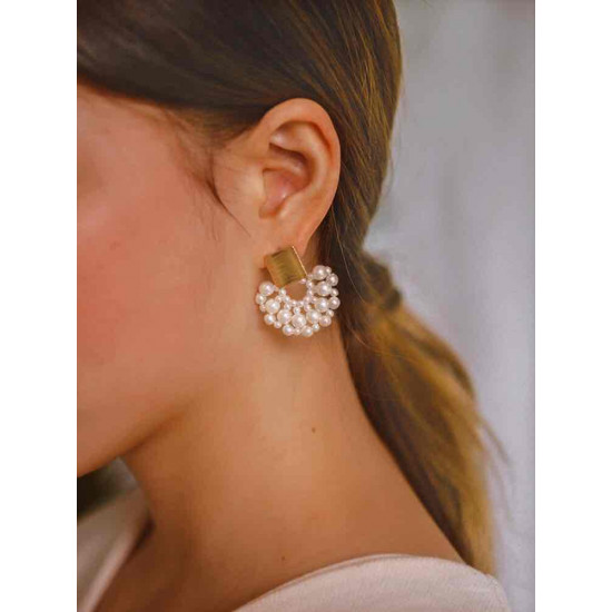 Classic and elegant faux pearl earrings