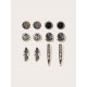 Earring set of flowered rhinestone and feathers, 6 pairs
