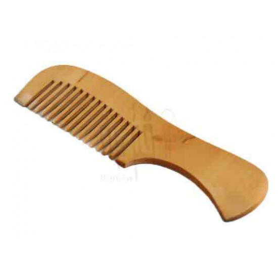 Wood hair comb with narrow teeth, medium size