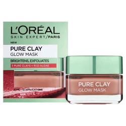 The algae mask and pure red clay exfoliate and re-brighten