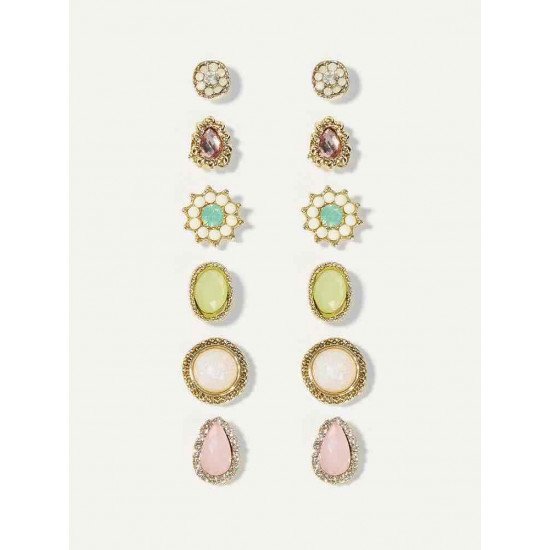 Cuneiform earrings, oval and oval gems